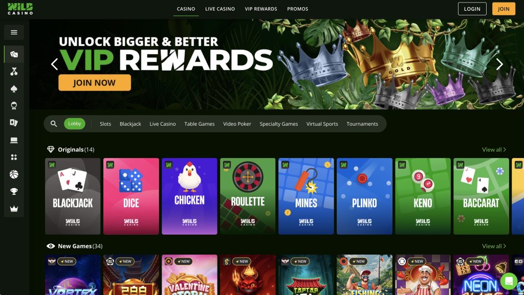 Wild Casino Credit Card Site